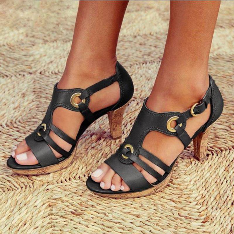 Bohemian Sandalen mit PU-Leder Optik