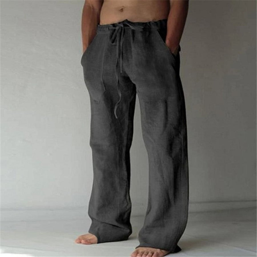 Herren Leinenhose Einfarbig Bequem Sommerhose - BerlinGlamour