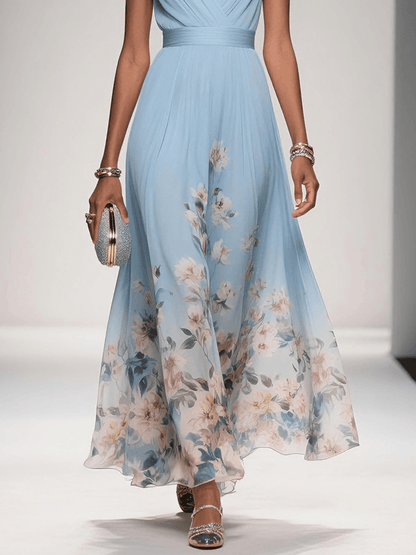 Damen Maxikleid Sommer Florales Leicht