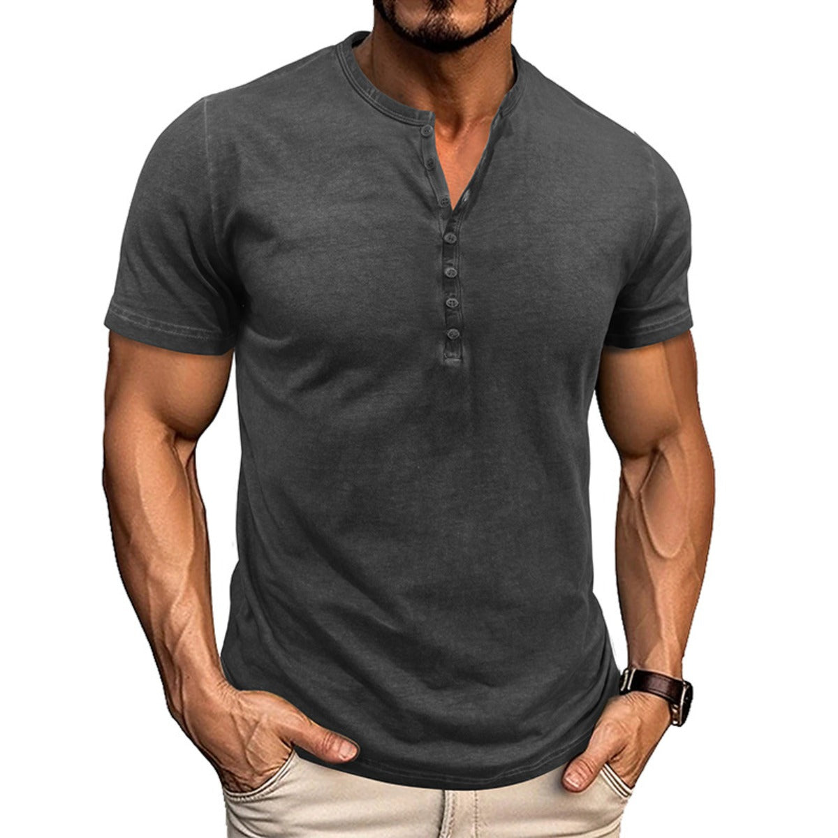 Frauen Bluse Rundhals Kurzarm Vintage Stil