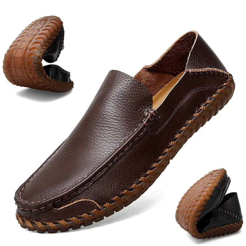Männer Leder Loafers Bequem Elegantes Design - BerlinGlamour