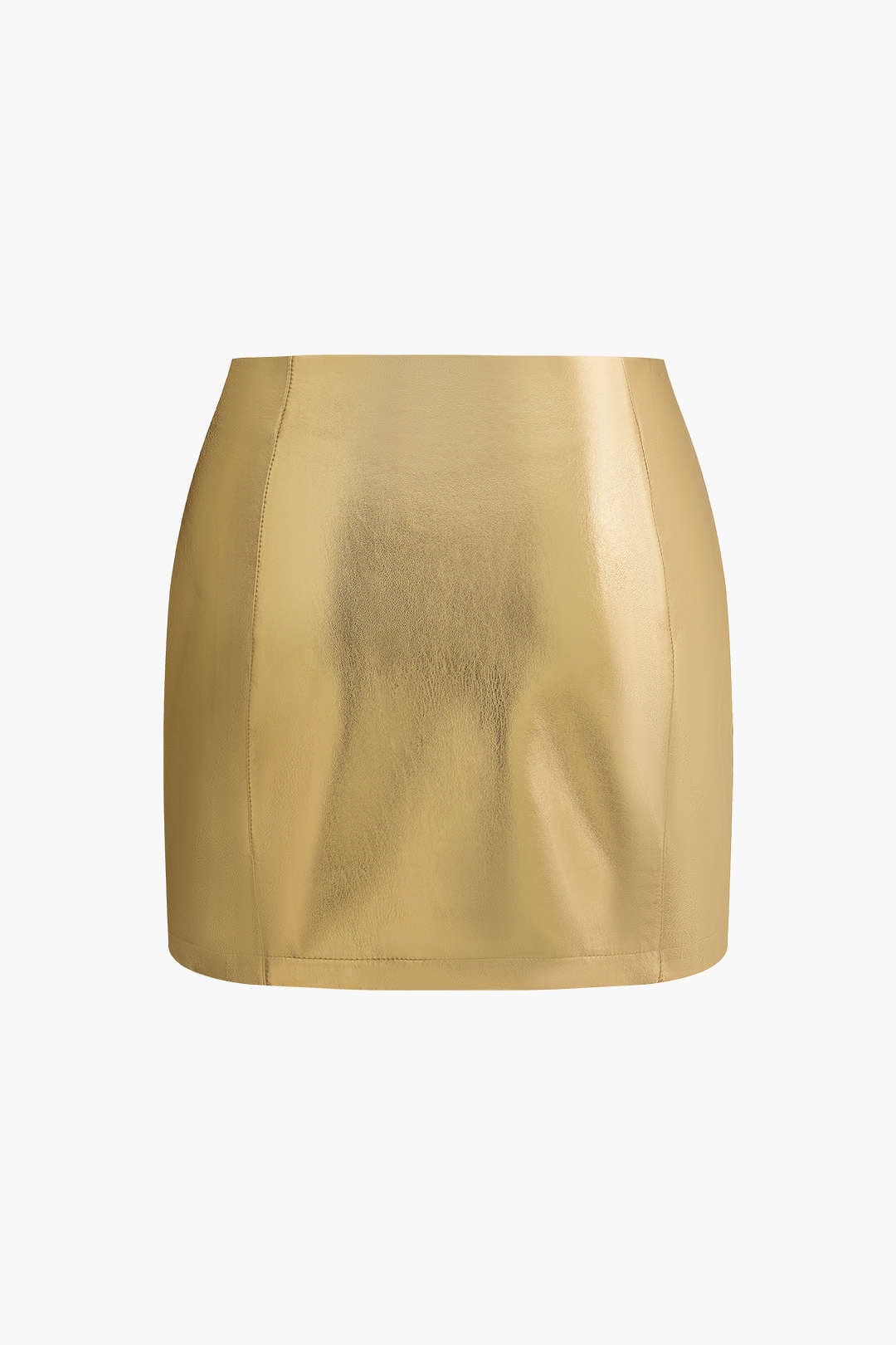 Goldener Minirock High Waist Figurbetonter Metallic-Rock