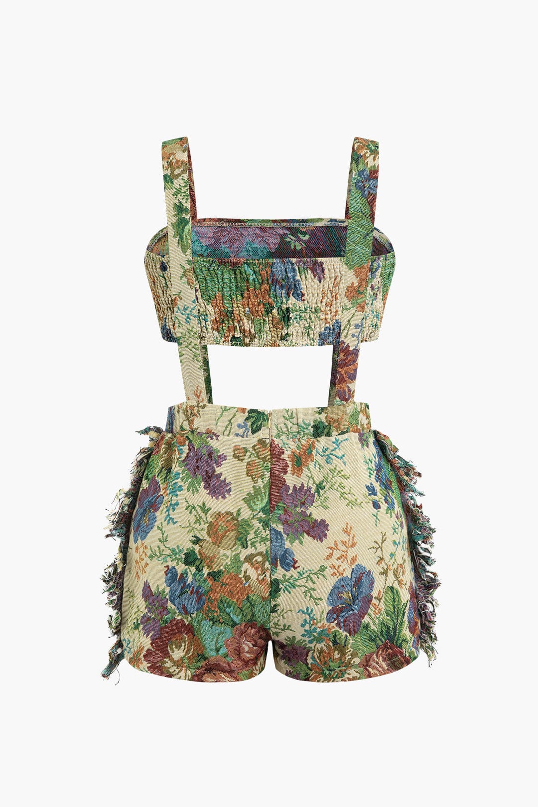 Blumen Zweiteiler Set Vintage Damenkleidung