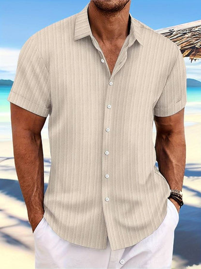 Sommerhemd Kurzärmelig Gestreift Relaxed Fit