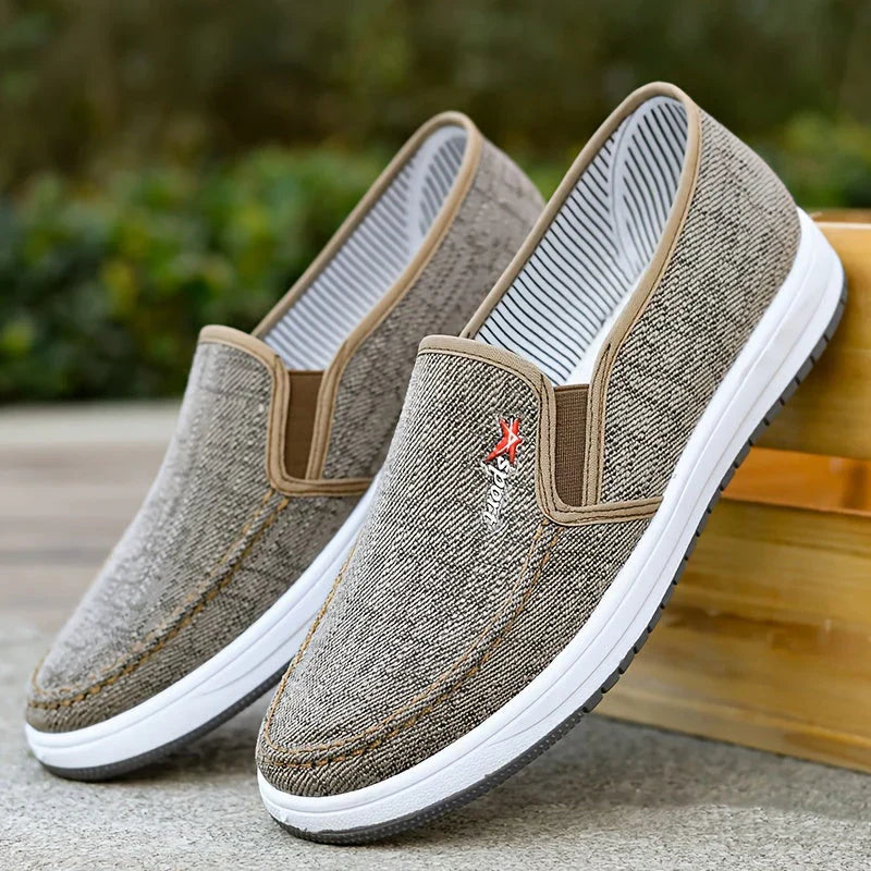 Herren Segeltuchschuhe Slip On Bequem Leicht