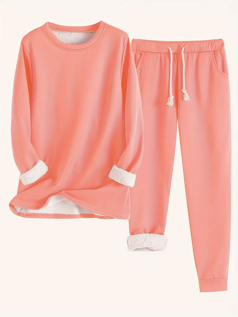 Damen Warmes Winter-Loungewear-Set Bequem