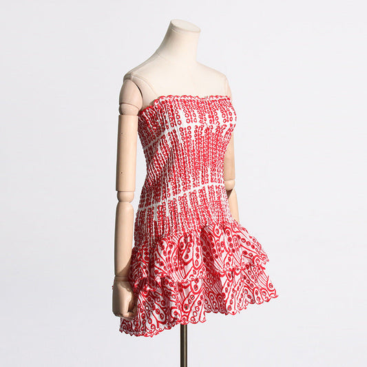 Strandparty-Kleid von BerlinGlamour im A-Linien-Schnitt mit Rüschen
