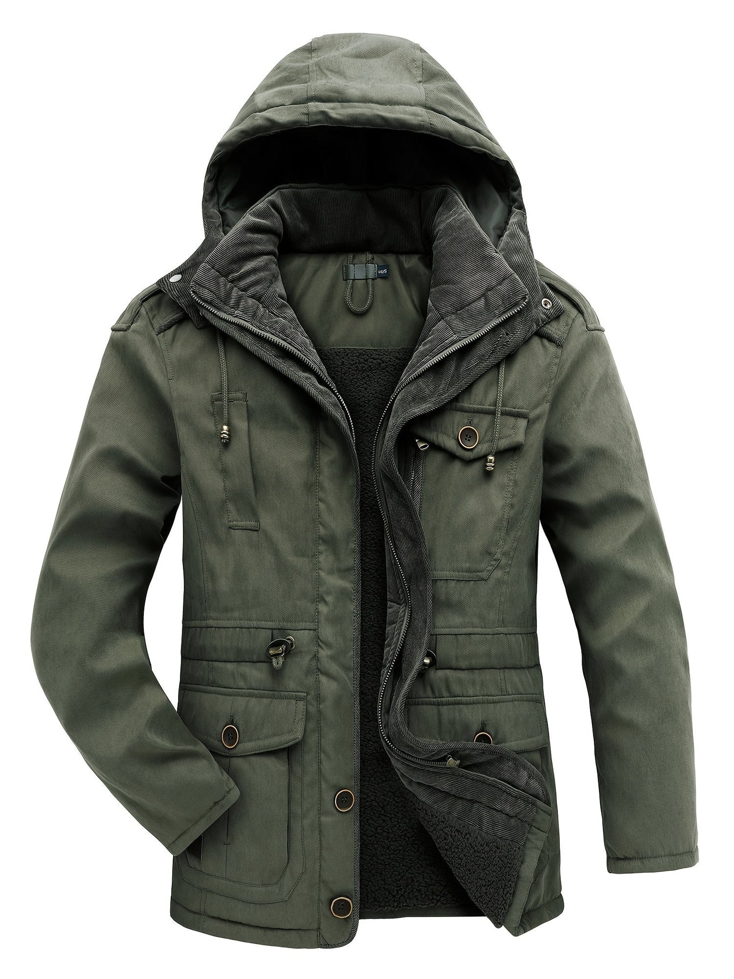 Herren Winterjacke Warm Kapuze Freizeitjacke