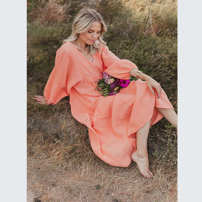 BerlinGlamour Kleid mit Laternenärmeln und Stehkragen