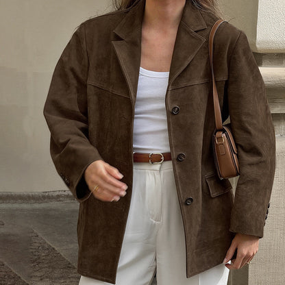 Damen Blazer Oversize Modern Business Chic