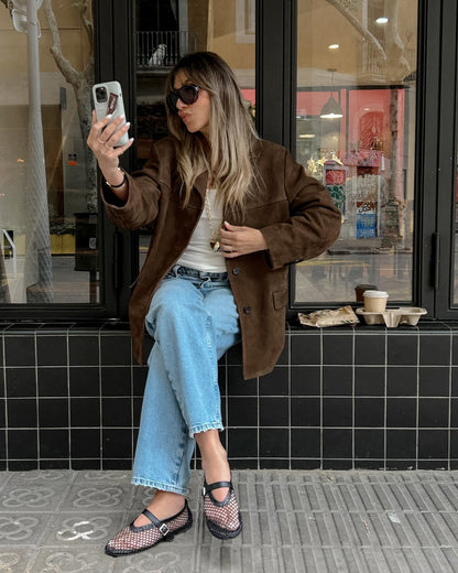 Damen Blazer Oversize Modern Business Chic