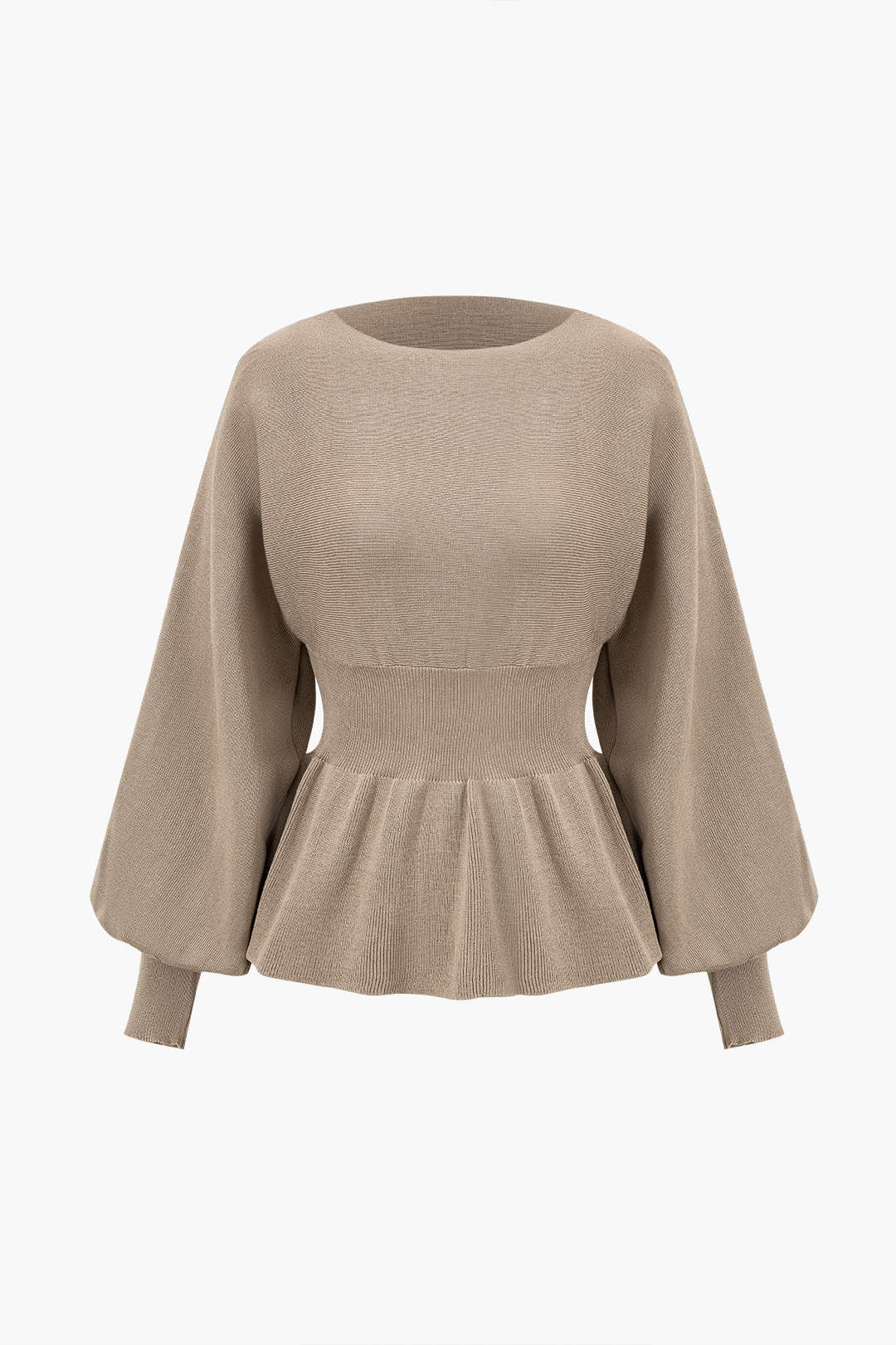 Elegantes Strick-Set Damen Peplum-Top und Bleistiftrock