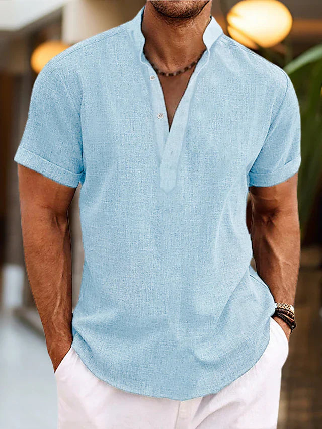 Herren Poloshirt Bequem V-Ausschnitt Hochwertig - BerlinGlamour