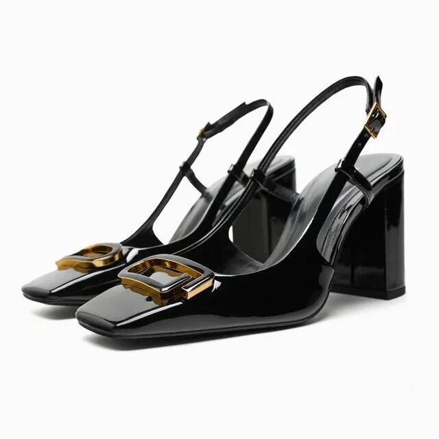 Damen Sling Back Schuhe High Heels Elegante Büro Schuhe