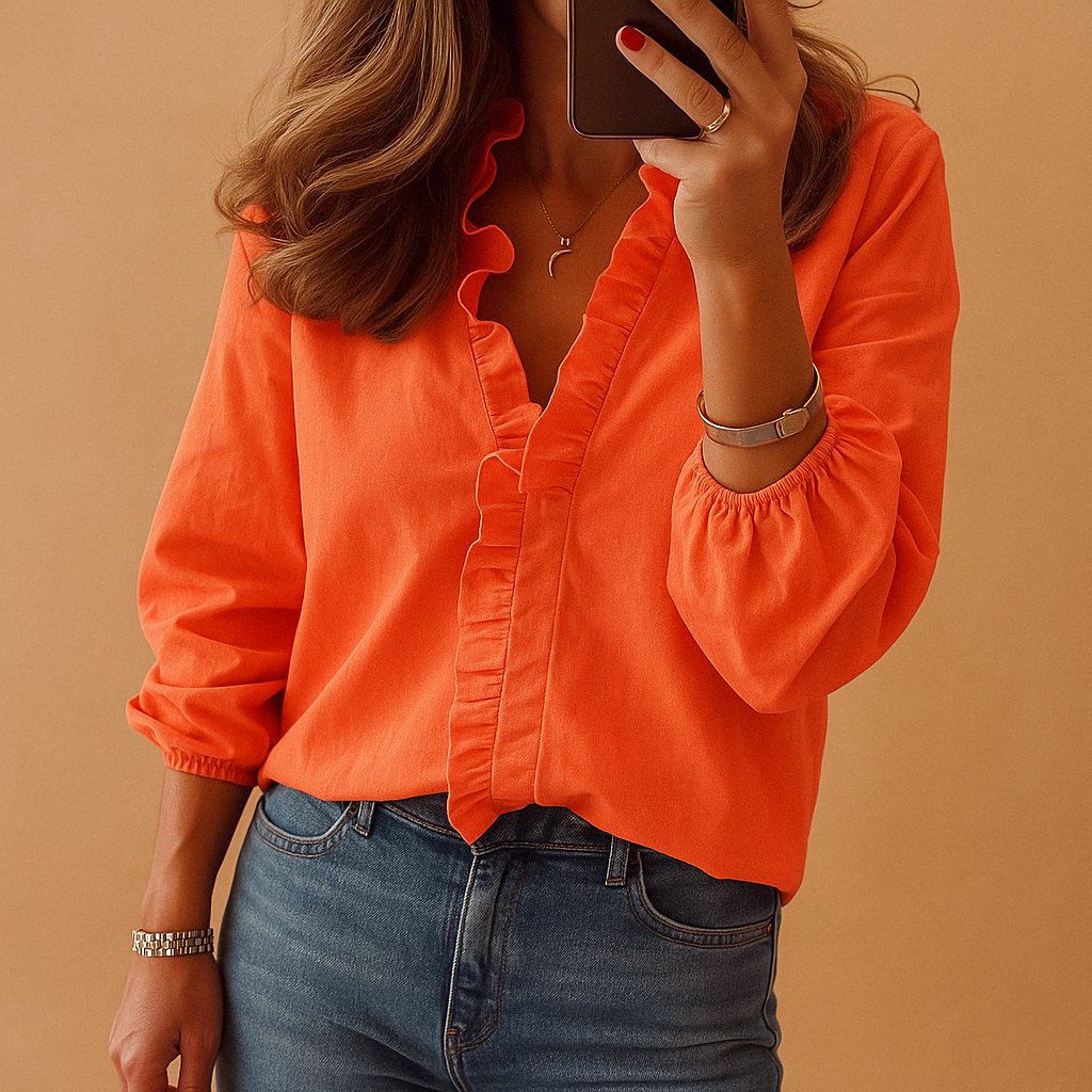 Elegante Bluse mit Rüschen Damen Oberteil Schick - BerlinGlamour