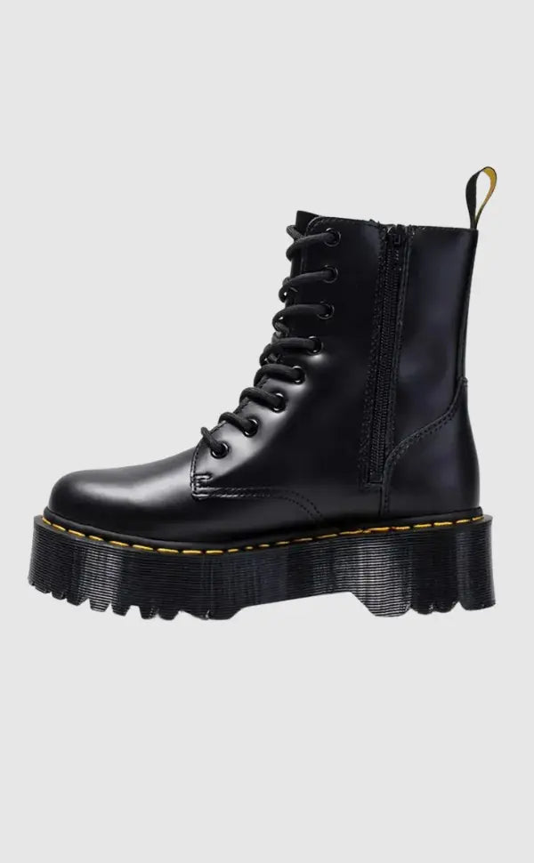 Plateaustiefel Leder Elegant Damen Schuhe Höhe
