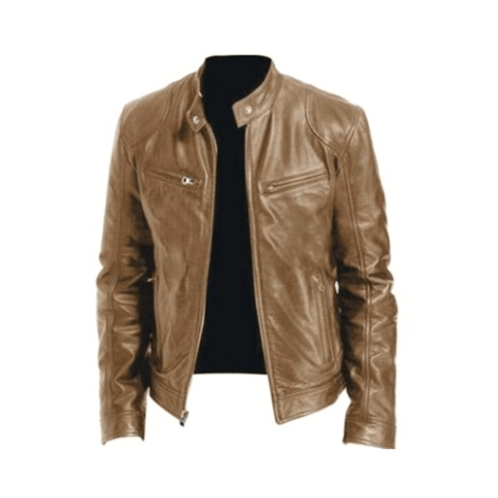 Lederjacke Herren Klassisch Komfortabel Ledermantel