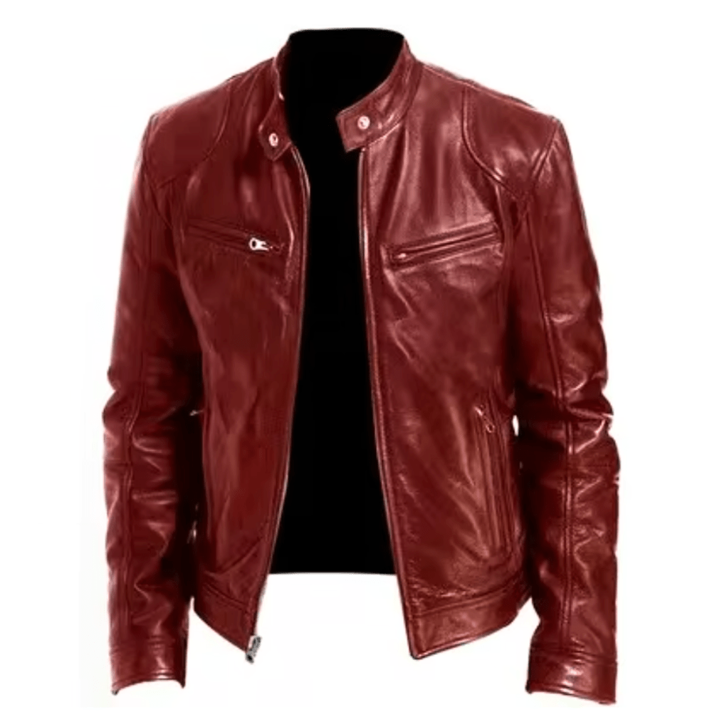 Lederjacke Herren Klassisch Komfortabel Ledermantel