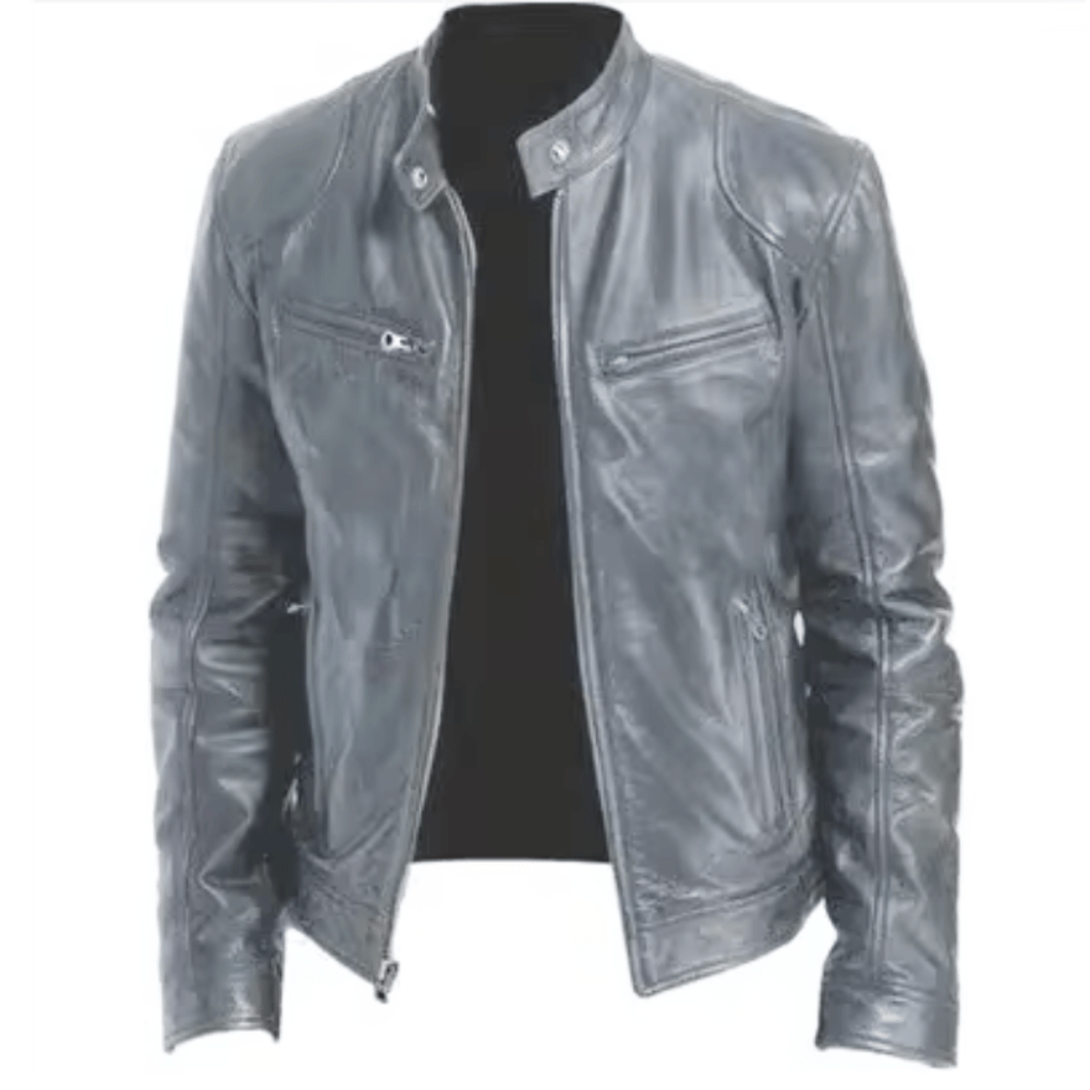 Lederjacke Herren Klassisch Komfortabel Ledermantel