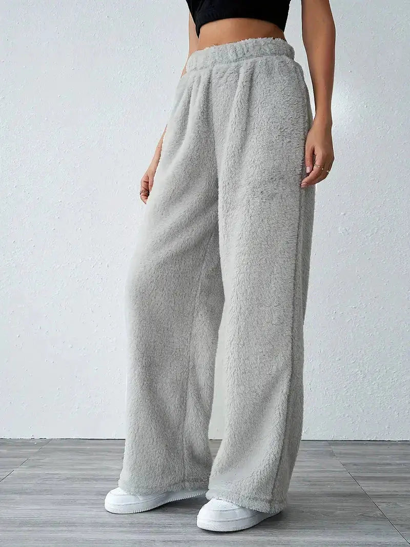 Hochtaillige Jogginghosen Teddyfleece Bequem Warm - BerlinGlamour