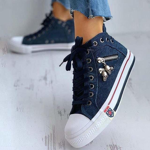 Denim Schuhe Frauen Lässig Chic