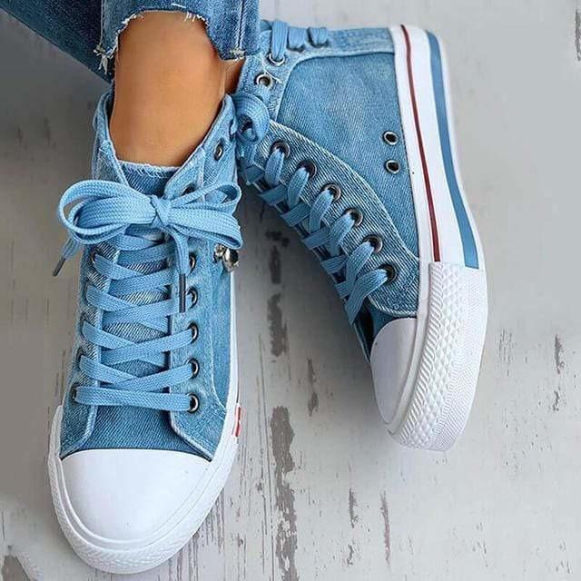 Denim Schuhe Frauen Lässig Chic