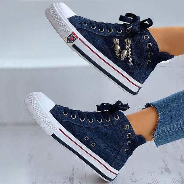 Denim Schuhe Frauen Lässig Chic
