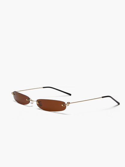 Randlose Sonnenbrille Damen Minimalistisch Modern - BerlinGlamour