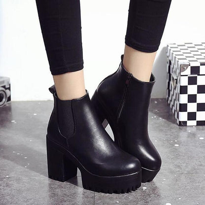 Stiefel Damen Robust Plattform Stiefel Mode - BerlinGlamour