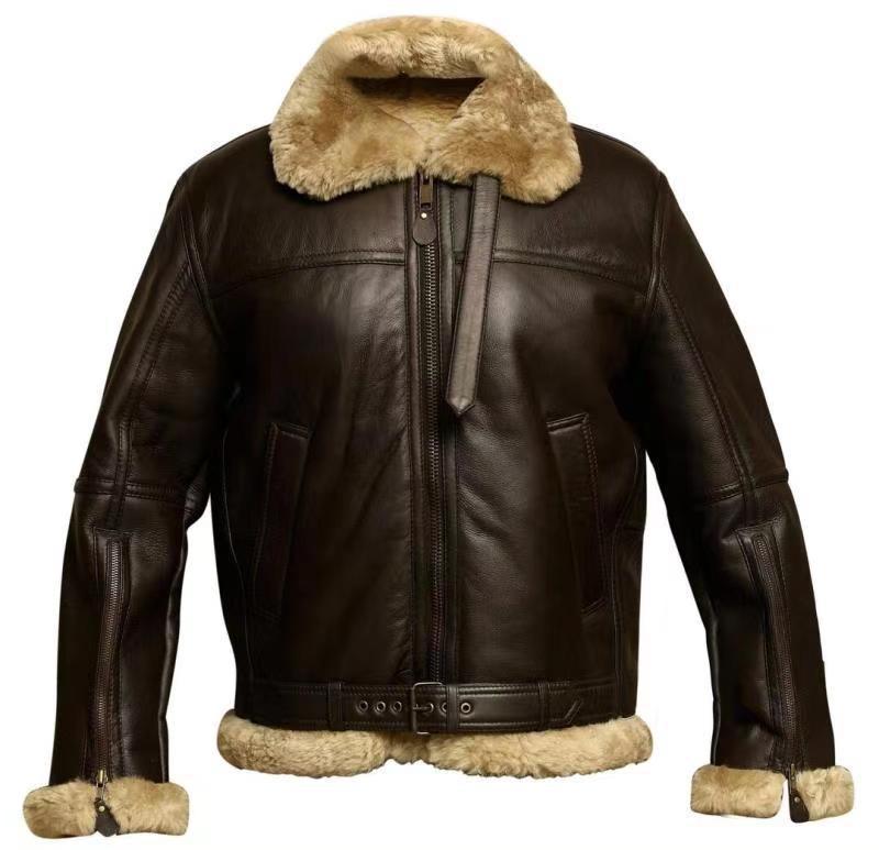 Herren Lederjacke Fliegerstyle Reißverschluss Vintage