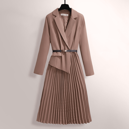 Elegantes Damenkleid Faltenrock Klassisch Zeitlos