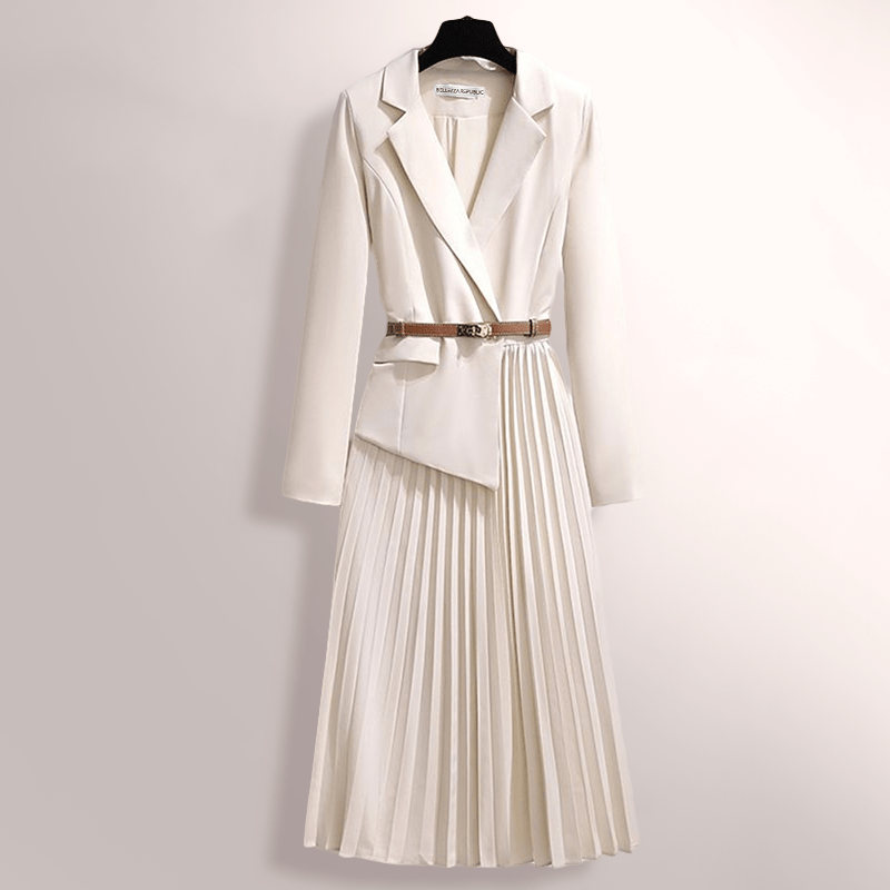 Elegantes Damenkleid Faltenrock Klassisch Zeitlos