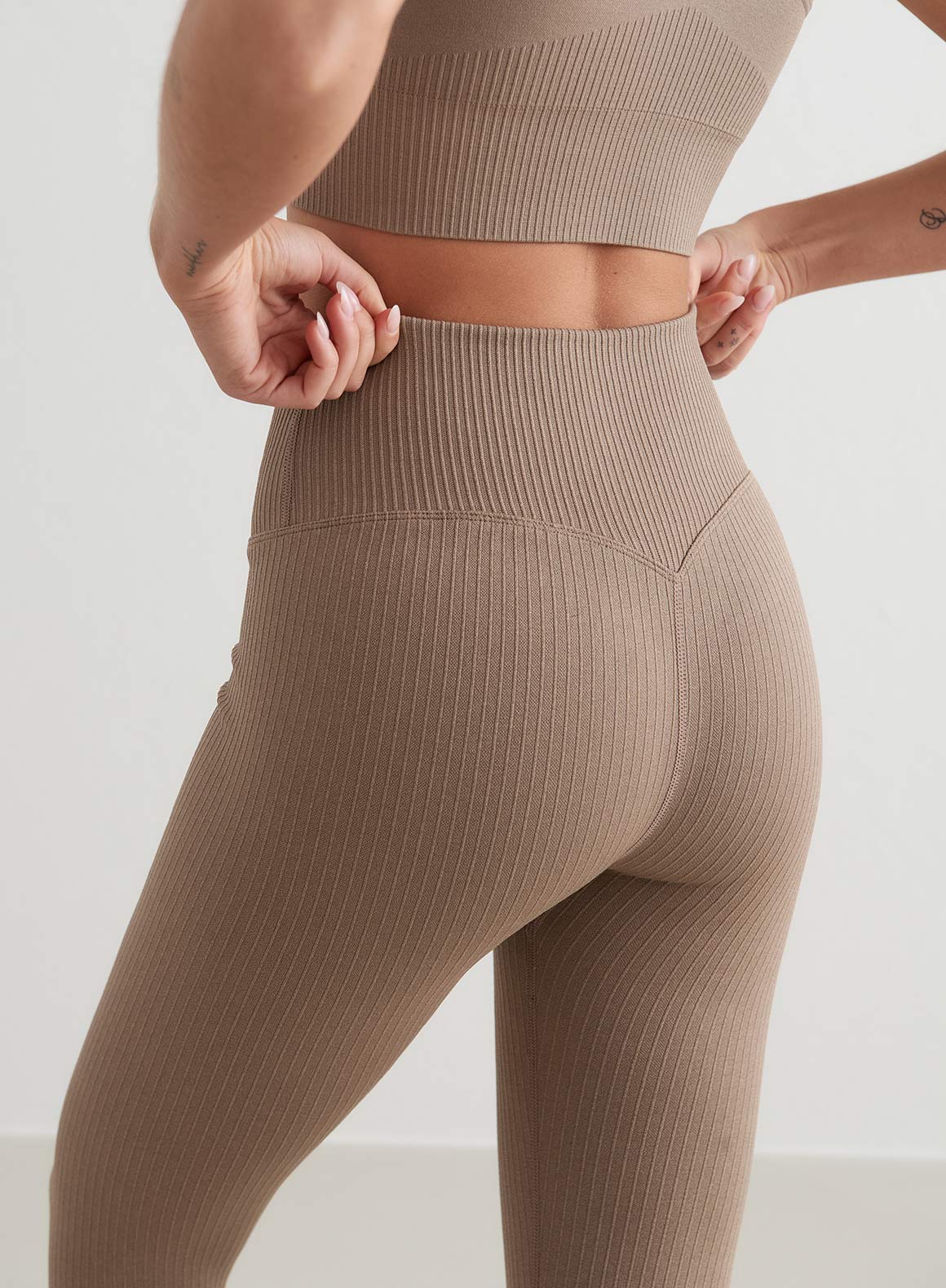 Nahtlose Leggings Gerippt Frauen Sportleggings