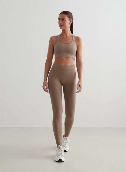 Nahtlose Leggings Gerippt Frauen Sportleggings