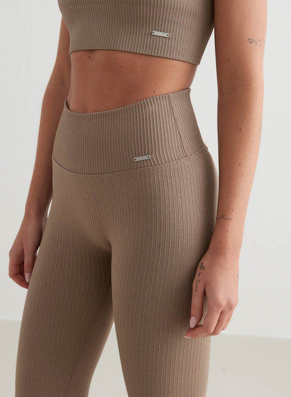 Nahtlose Leggings Gerippt Frauen Sportleggings