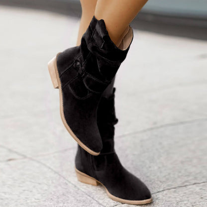 Bequemer Wildleder Stiefel Hochwertig Elegant