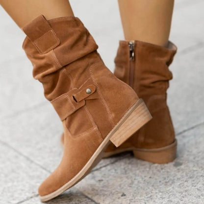 Bequemer Wildleder Stiefel Hochwertig Elegant