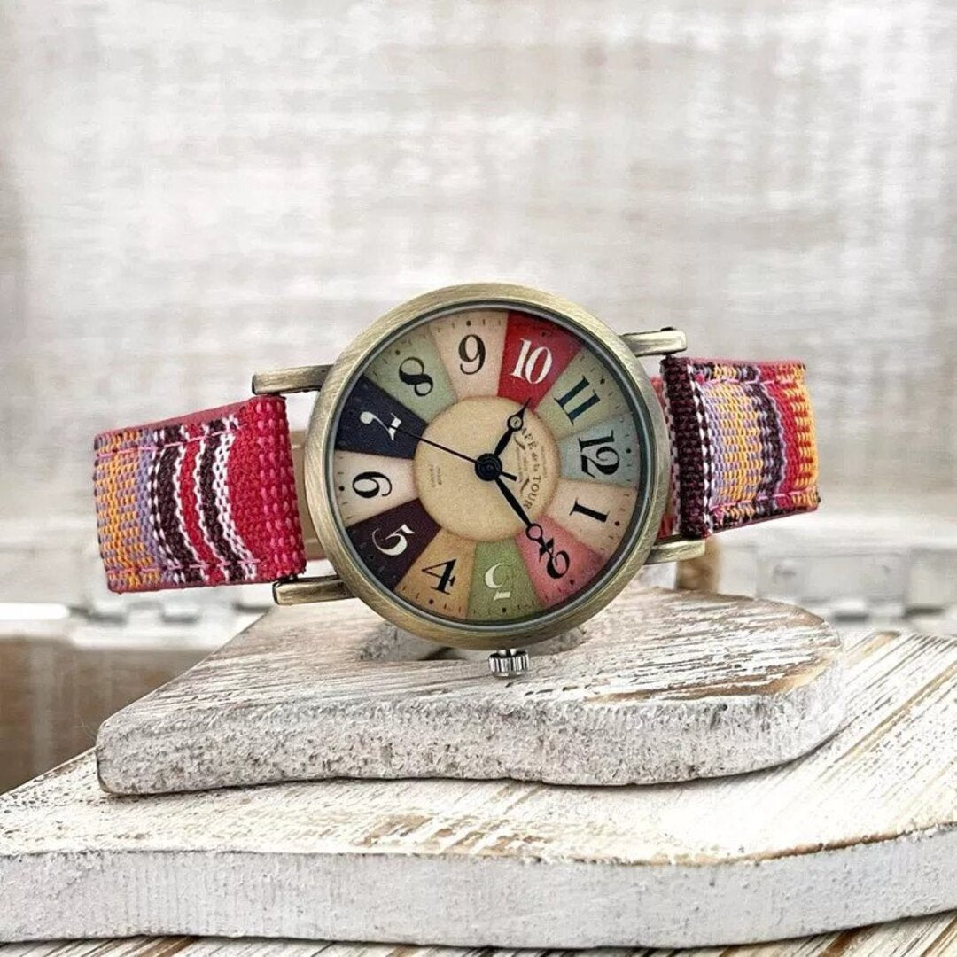 Bunt Regenbogen Uhr Damen Modern Mehrfarbig