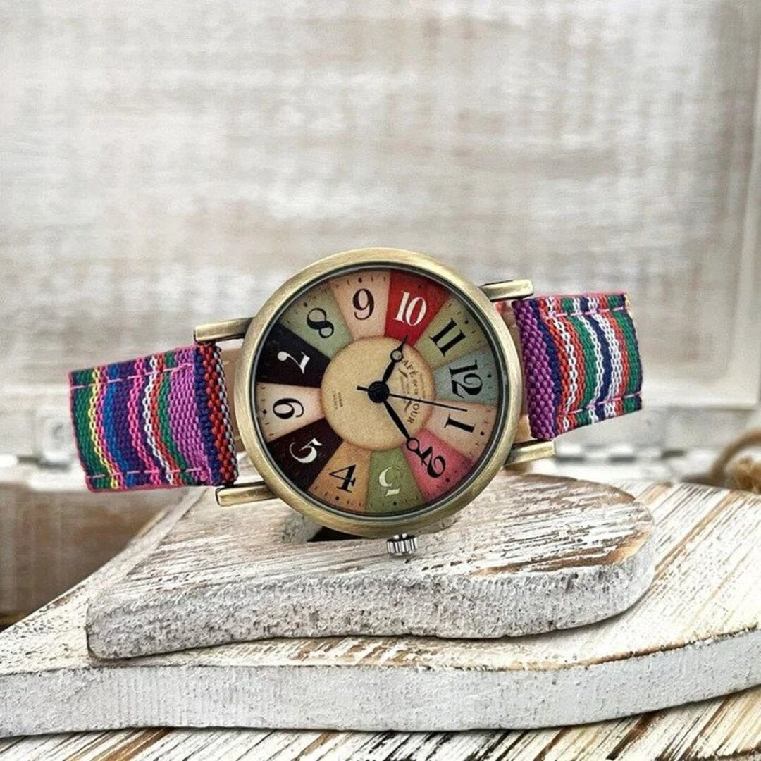Bunt Regenbogen Uhr Damen Modern Mehrfarbig