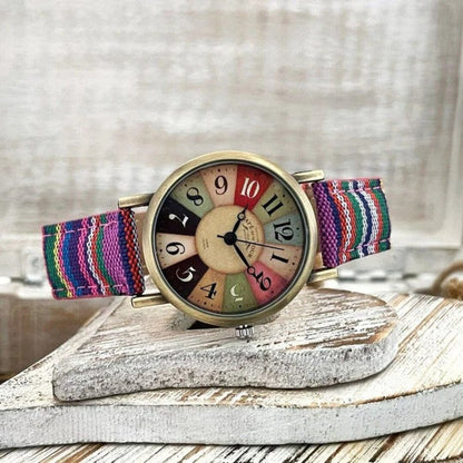 Bunt Regenbogen Uhr Damen Modern Mehrfarbig