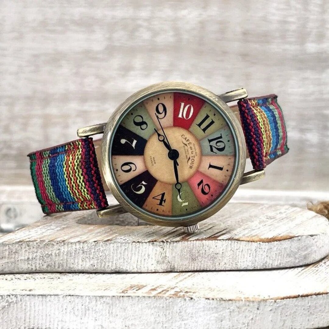 Bunt Regenbogen Uhr Damen Modern Mehrfarbig - BerlinGlamour