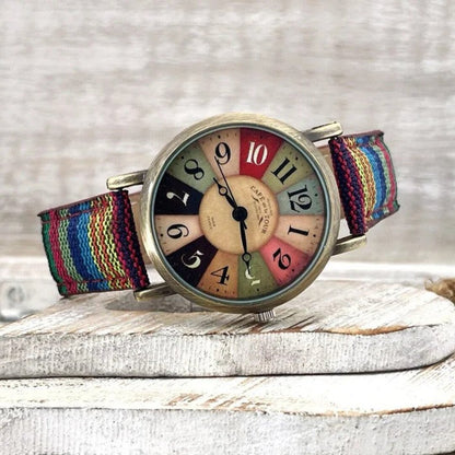 Bunt Regenbogen Uhr Damen Modern Mehrfarbig - BerlinGlamour
