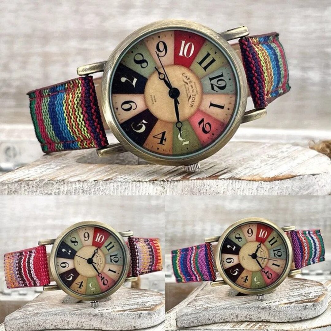 Bunt Regenbogen Uhr Damen Modern Mehrfarbig