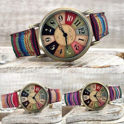 Bunt Regenbogen Uhr Damen Modern Mehrfarbig