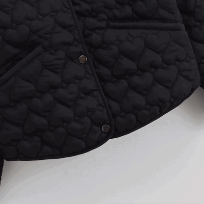 Damen Steppjacke Herzen Muster Leicht Puffer Jacke - BerlinGlamour