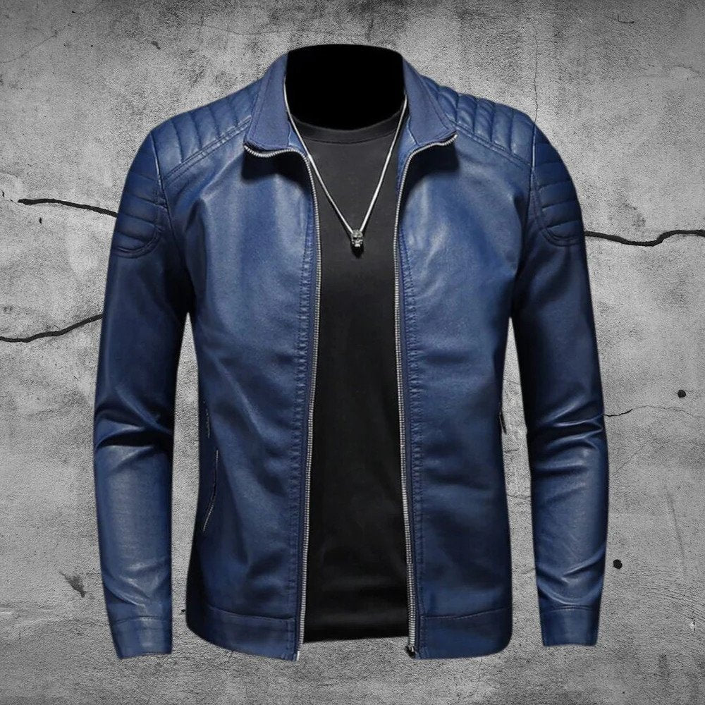 Lederjacke Herren Premium Lederschutzjacke Schwarz - BerlinGlamour