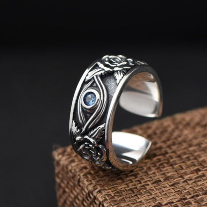 Horus Glücksring Auge Schmuck Silber