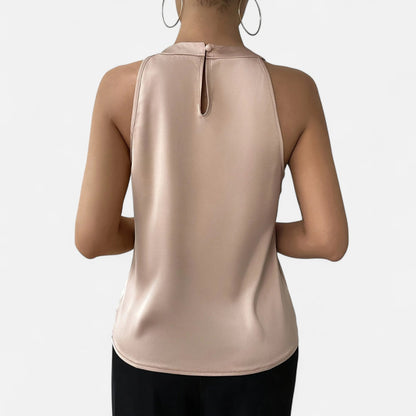 Elegantes Damen-Top aus Satin mit Halsbund