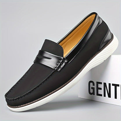 Elegante Herren Loafers Leder Schwarz Modern