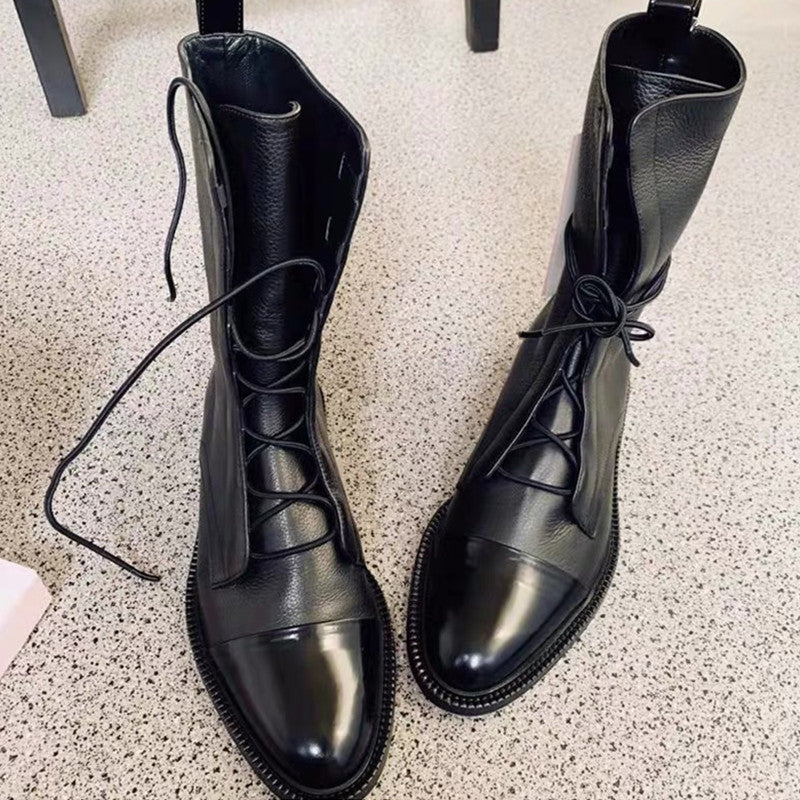 Damen Stiefeletten Elegante Braun Lederschuhe - BerlinGlamour